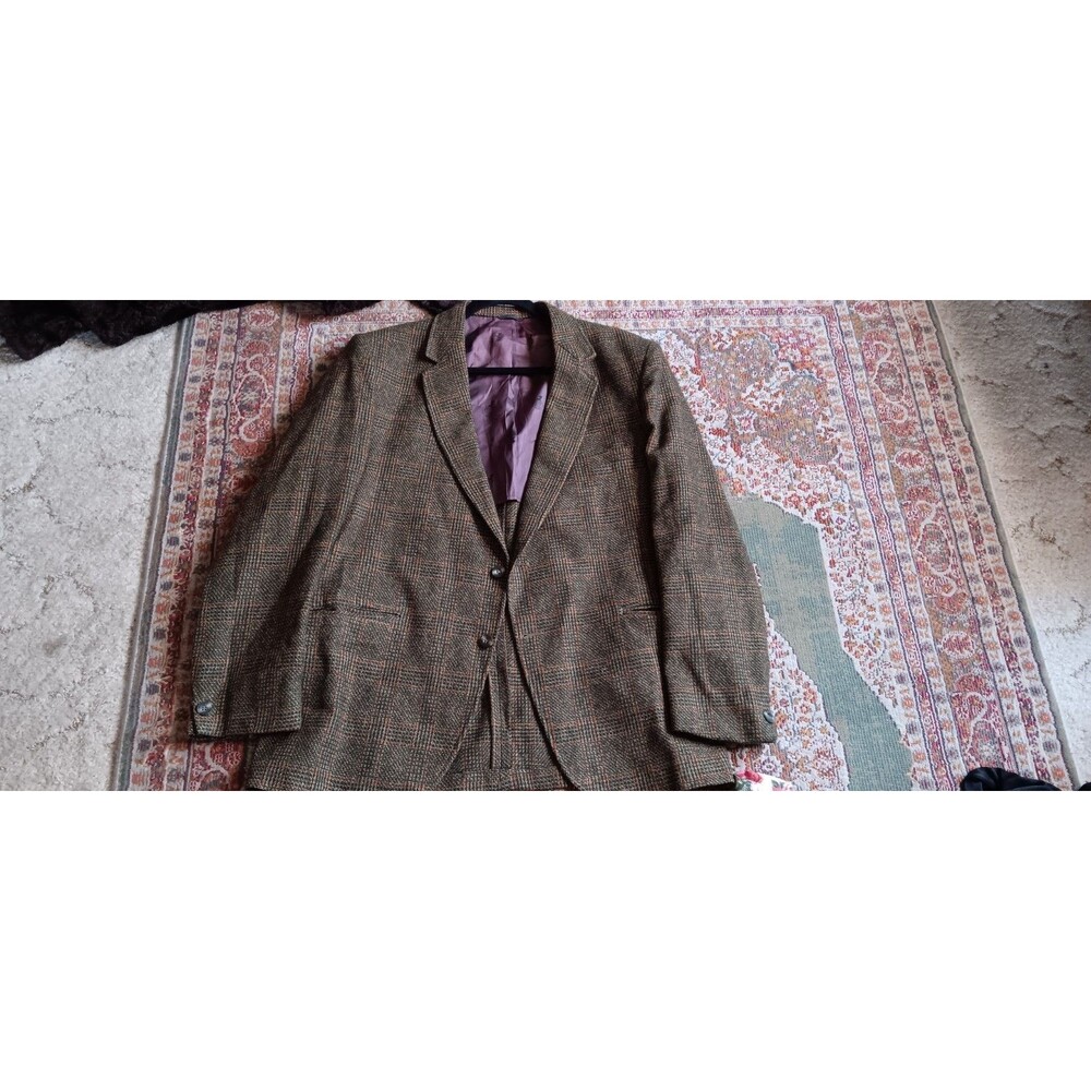 Vintage 1950s Tweed Jacket Dark Green Plaid XL/XXL Imperial Guard